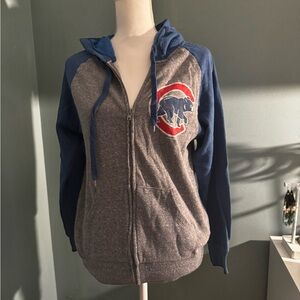 EUC CHICAGO CUBS FULL ZIP Zip-Up Hoodie Logo Medium oversized